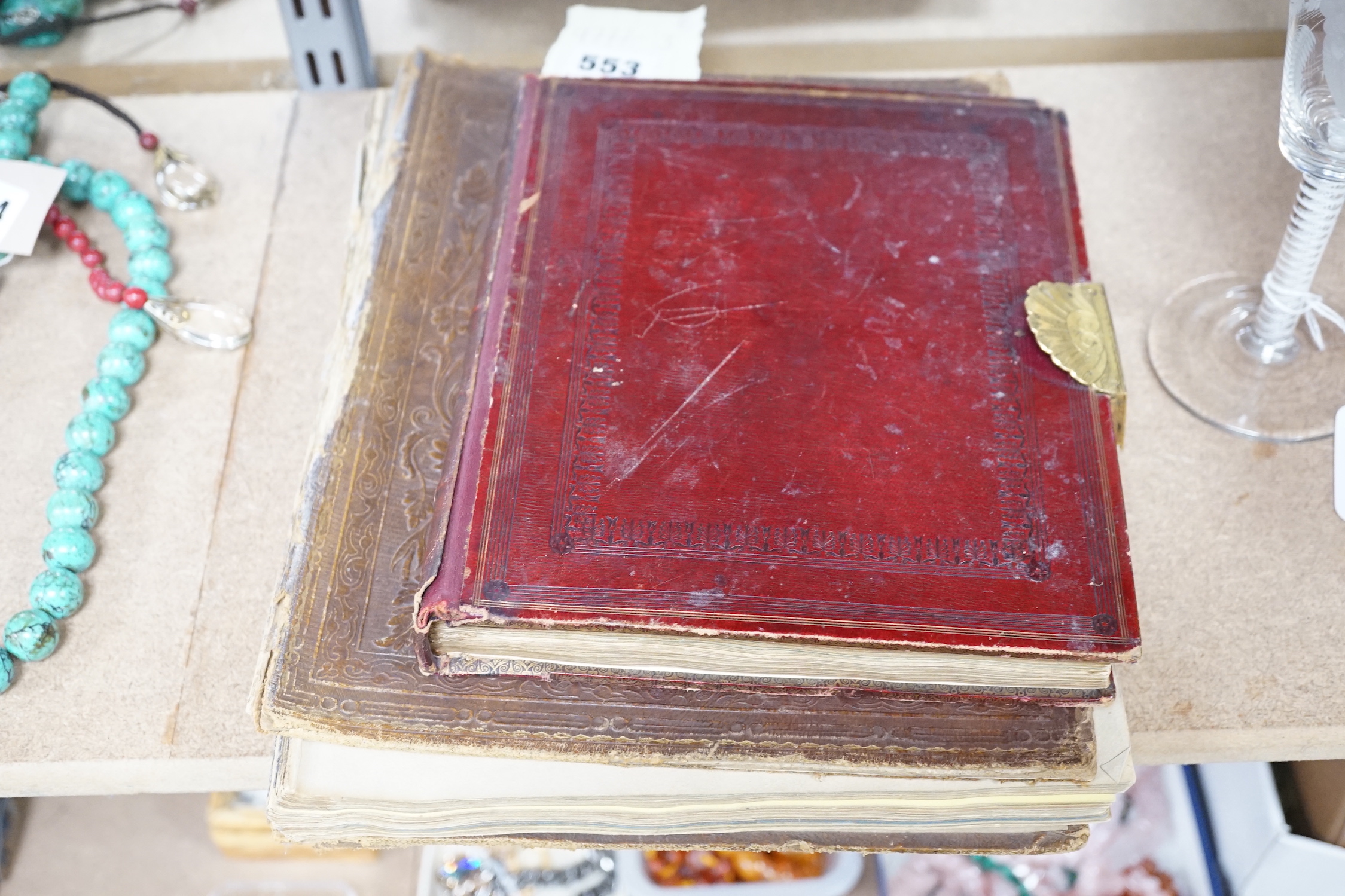 An album watercolours, inscribed letters and poems c.1848 and a Victorian scrap album